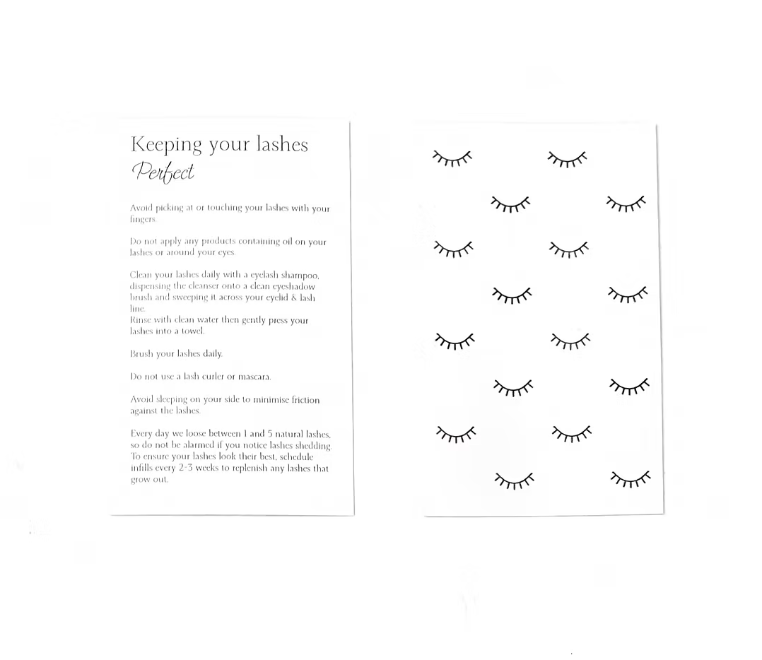 Lash Aftercare Cards